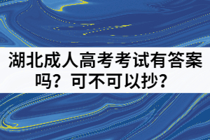 湖北成人高考考試有答案嗎？可不可以抄？