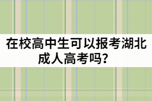在校高中生可以報考2021年湖北成人高考嗎？