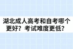 湖北成人高考和自考哪個(gè)更好？考試難度更低？