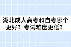 湖北成人高考和自考哪個更好？考試難度更低？