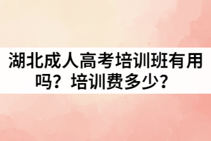 湖北成人高考培訓(xùn)班有用嗎？培訓(xùn)費多少？