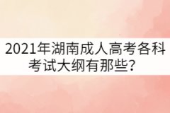 2021年湖南成人高考各科考試大綱有那些？