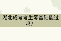 湖北成考考生零基礎能過嗎？