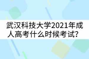 武漢科技大學(xué)2021年成人高考什么時(shí)候考試？
