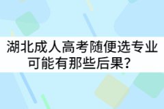 湖北成人高考隨便選擇專業(yè)可能有那些后果？