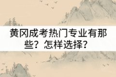 黃岡成考熱門專業(yè)有那些？怎樣選擇適合自己的？