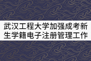 武漢工程大學(xué)關(guān)于加強(qiáng)成考新生學(xué)籍電子注冊(cè)管理的工作辦法