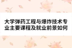 大學彈藥工程與爆炸技術專業(yè)主要課程及就業(yè)前景如何