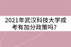 2021年武漢科技大學(xué)成考有加分政策嗎？