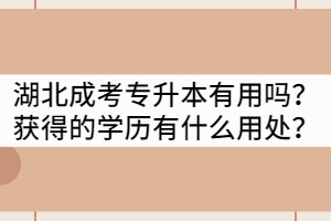 湖北成考專升本沒有用嗎？獲得的學(xué)歷有什么用處？