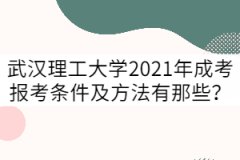 武漢理工大學(xué)2021年成考報(bào)考條件及方法有那些？