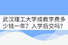 武漢理工大學(xué)成教學(xué)費(fèi)多少錢(qián)一年？是入學(xué)后交嗎？