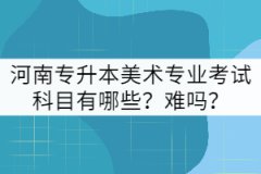 河南專升本美術(shù)專業(yè)考試科目有哪些？難嗎？