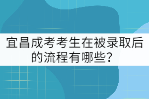 宜昌成考考生在被錄取后的流程有哪些？