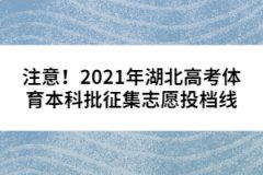 注意！2021年湖北高考體育本科批征集志愿投檔線