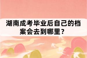 湖南成考畢業(yè)后自己的檔案會去到哪里？