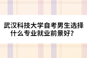 武漢科技大學自考男生選擇什么專業(yè)就業(yè)前景好？