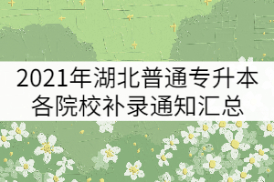 2021年湖北普通專(zhuān)升本各院校補(bǔ)錄通知匯總