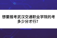 想要報(bào)考武漢交通職業(yè)學(xué)院的考多少分才行？