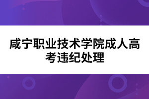 咸寧職業(yè)技術(shù)學(xué)院成人高考違紀(jì)處理