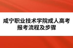 咸寧職業(yè)技術學院成人高考報考流程及步驟