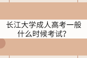 長江大學成人高考一般什么時候考試？
