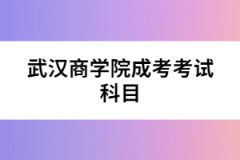 武漢商學(xué)院成考考試科目