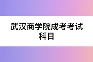 武漢商學(xué)院成考考試科目