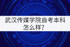 武漢傳媒學(xué)院自考本科怎么樣？