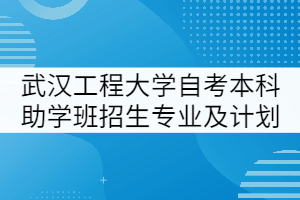 武漢工程大學(xué)全日制自考本科助學(xué)班招生專業(yè)及計劃