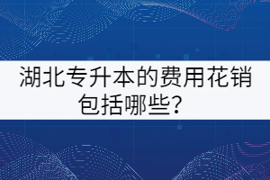 湖北專升本的費用花銷包括哪些？