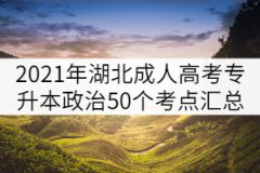 2021年湖北成人高考專升本政治50個考點(diǎn)匯總