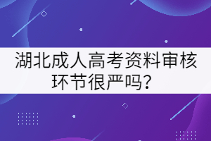湖北成人高考資料審核環(huán)節(jié)很嚴嗎？