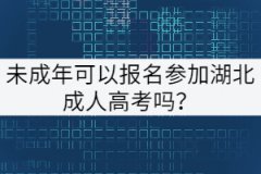 未成年可以報(bào)名參加湖北成人高考嗎？