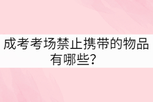 湖北成考考場禁止攜帶的物品有哪些？