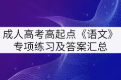 2021年湖北成人高考高起點(diǎn)《語文》專項(xiàng)練習(xí)及答案匯總