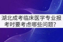 湖北成考臨床醫(yī)學(xué)專業(yè)報(bào)考時(shí)要考慮哪些問題？