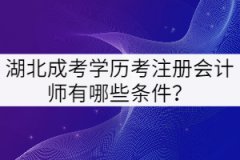 湖北成考學(xué)歷考注冊會計師有哪些條件？