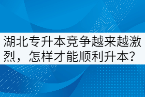 湖北專升本競(jìng)爭(zhēng)越來(lái)越激烈，怎樣才能順利升本？