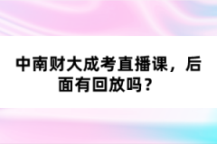 中南財(cái)大成考直播課，后面有回放嗎？