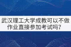 武漢理工大學(xué)成教可以不做作業(yè)直接參加考試嗎？