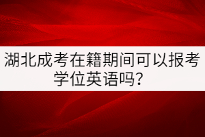 湖北成考在籍期間可以報(bào)考學(xué)位英語嗎？