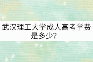 武漢理工大學(xué)成人高考學(xué)費(fèi)是多少？