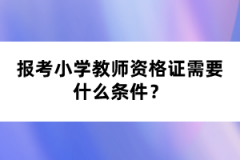 報(bào)考小學(xué)教師資格證需要什么條件？