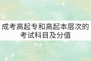 成考高起專和高起本層次的考試科目以及分值是怎樣的？