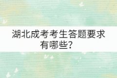 湖北成考考生答題要求有哪些？