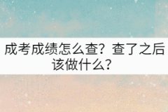 成考成績怎么查？查了之后該做什么？