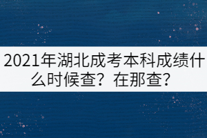 2021年湖北成考本科成績什么時候查？在那查？