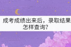 成考成績出來后，錄取結(jié)果怎樣查詢？