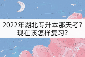 2022年湖北專升本那天考？現(xiàn)在該怎樣復(fù)習(xí)？